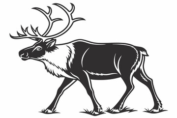 caribou sihouette black vector