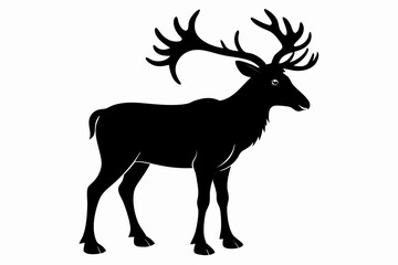 caribou sihouette black vector