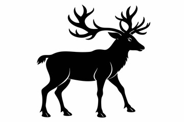caribou sihouette black vector