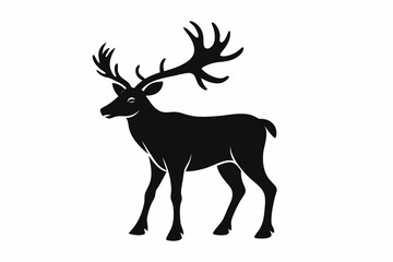 caribou sihouette black vector