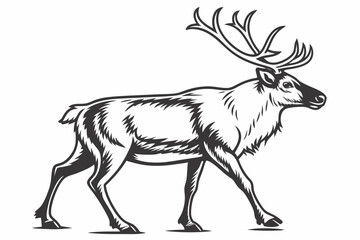 caribou sihouette black vector