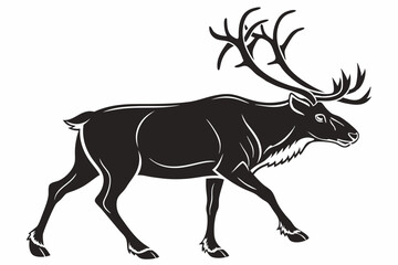 caribou sihouette black vector