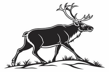 caribou sihouette black vector