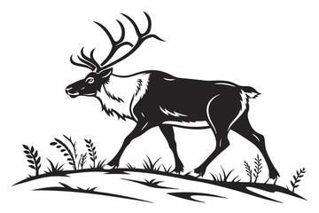 caribou sihouette black vector