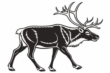 caribou sihouette black vector