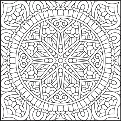 Easy Mandala Coloring Page | Bold Line Mandala Coloring Page