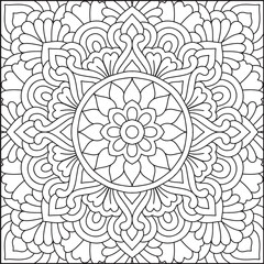 Easy Mandala Coloring Page | Bold Line Mandala Coloring Page