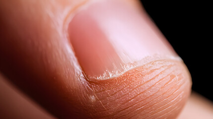 Fototapeta premium Close Up of Human Fingertip with Detailed Skin Texture and Natural Lighting