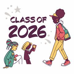 Cool and Edgy Class of 2026 with Street Art El & Vector Art