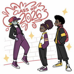 Cool and Edgy Class of 2026 with Street Art El & Vector Art