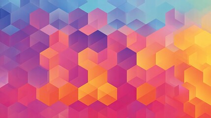 Vibrant Geometric Hexagonal Pattern with Gradient Colors in Space