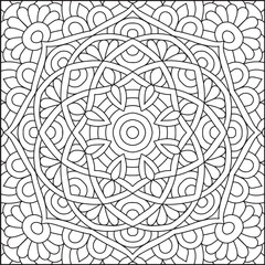 Easy Mandala Coloring Page | Bold Line Mandala Coloring Page