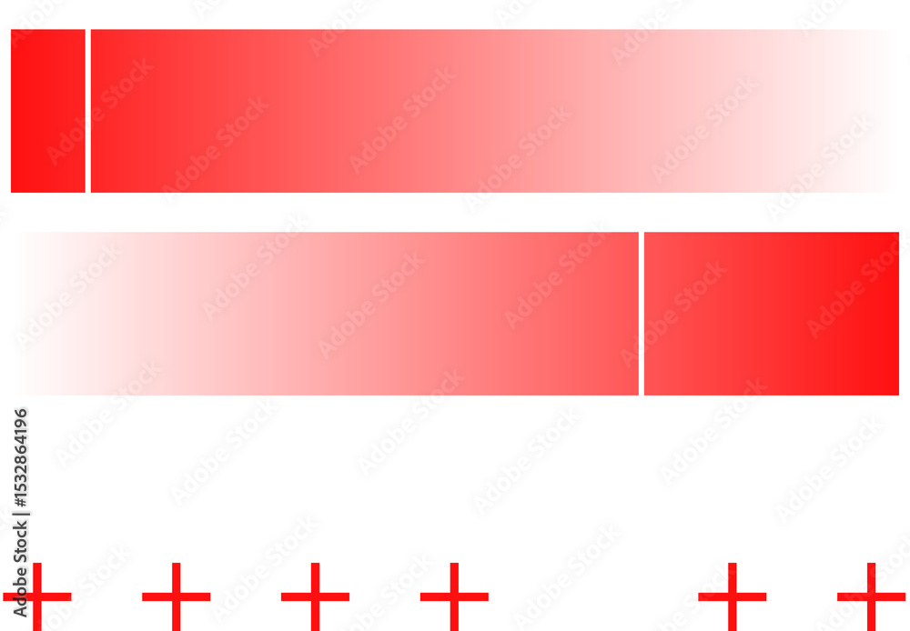 Poster abstract flat design pattern is showing red bars and plus symbols on transparent background