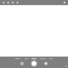 Digital camera overlay is showing viewfinder with corner guides and icons on transparent background
