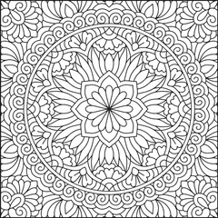 Easy Mandala Coloring Page | Bold Line Mandala Coloring Page