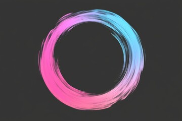 Animated loading circle graphic showcasing a smooth gradient transition from pink to blue against a dark background, Loading Animated Circle Graphic ing