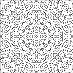 Obraz premium Easy Mandala Coloring Page | Bold Line Mandala Coloring Page