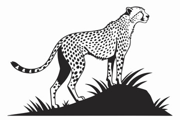 cheetah sihouette black vector
