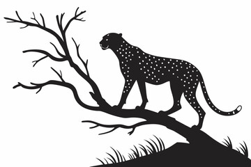 cheetah sihouette black vector