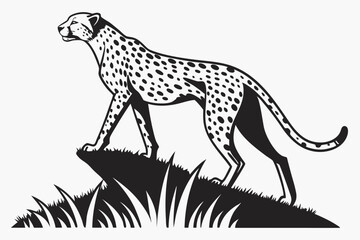 cheetah sihouette black vector