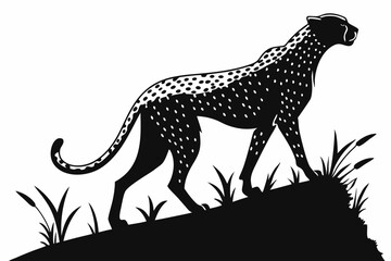 cheetah sihouette black vector