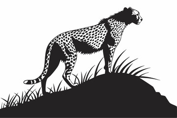 cheetah sihouette black vector