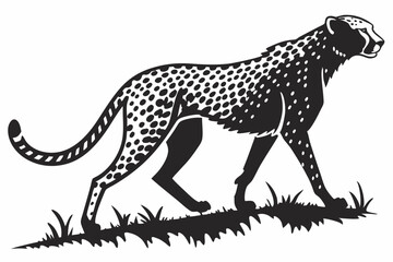 cheetah sihouette black vector
