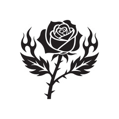 vector rose flower silhouette 