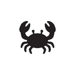crab isolated on white silhouette 