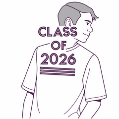  class of 2026 typography t shirt design white background
