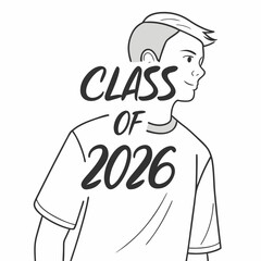   class of 2026 typography t shirt design white background