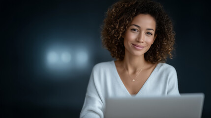Empowered African American Woman Filling Out Online Insurance Application