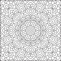 Easy Mandala Coloring Page | Bold Line Mandala Coloring Page