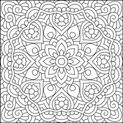 Easy Mandala Coloring Page | Bold Line Mandala Coloring Page