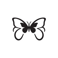 butterfly on white background silhouette 