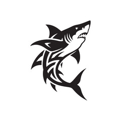 Shark logo design silhouette 