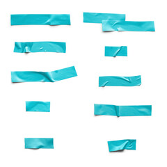 Pack of Adhesive tape, sticky papers stripe. blue tapes.