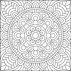 Easy Mandala Coloring Page | Bold Line Mandala Coloring Page