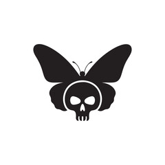black and white butterfly logo vector silhouette 