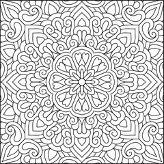 Easy Mandala Coloring Page | Bold Line Mandala Coloring Page