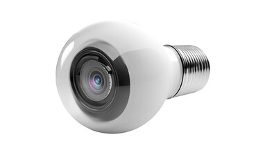 Smart indoor camera bulb with stealth design for discreet home surveillance and security isolated on transparent background PNG