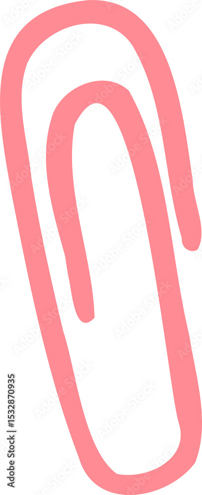 Poster thick pink line is forming loop with inner loop on transparent background, flat vector design