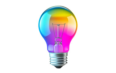 Smart light bulb with colorful gradient glow for vibrant and customizable home lighting isolated on transparent background PNG