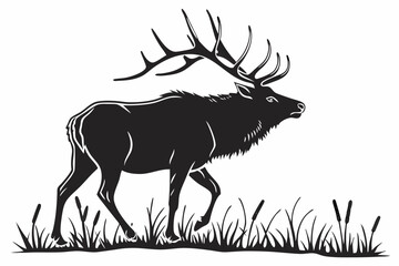 elk sihouette black vector