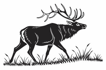 elk sihouette black vector
