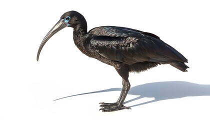 Obraz premium Side view of a black ibis.