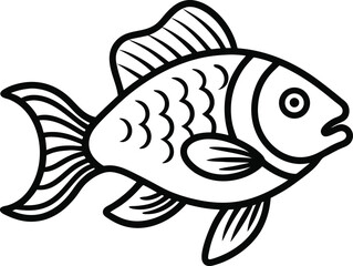 Gourami fish outline icon on transparent background
