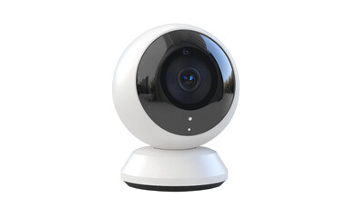 Smart security camera with 360 degree rotation for complete home surveillance coverage isolated on transparent background PNG