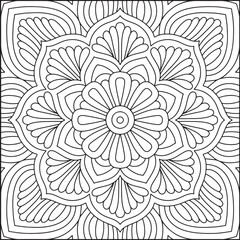 Easy Mandala Coloring Page | Bold Line Mandala Coloring Page