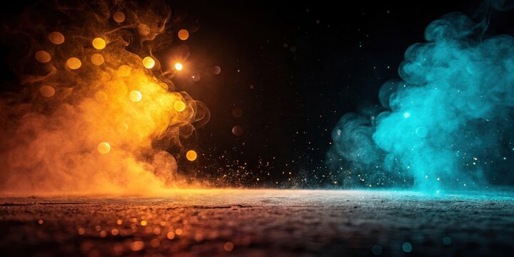 Abstract smoke and light on black background 